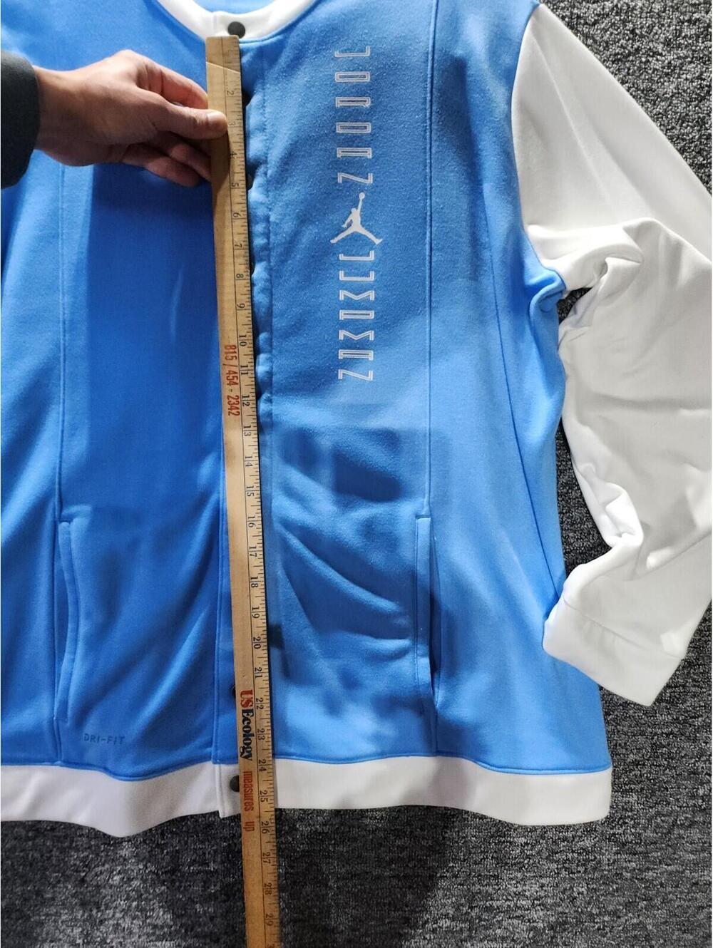 Jordan Jumpman Dri-FIT Varsity Jacket XXL Blue White Snap Closure Pockets - Picture 4 of 15
